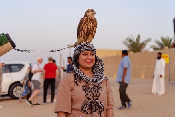 Morning Desert Safari 21 Picture with Falcon - Morning Desert Safari Dubai